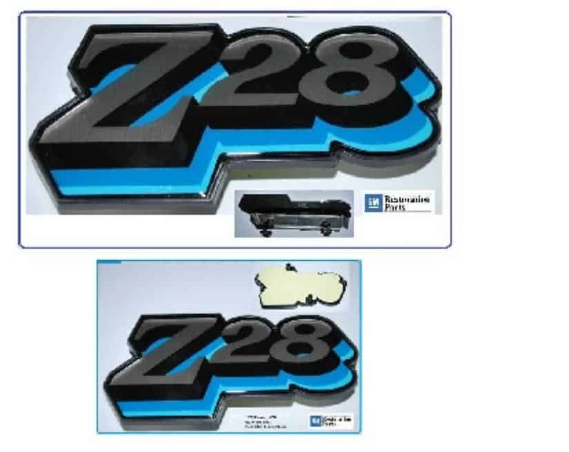 78 Camaro Z28 Emblem Set: BLUE